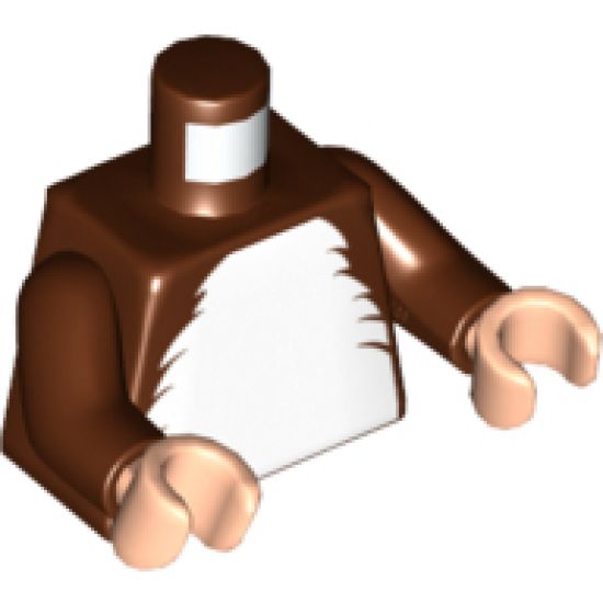 Torso White Fur Chest Pattern / Reddish Brown Arms / Light Nougat Hands