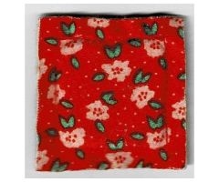 Scala Cloth Pillow Small with Light Salmon Flowers and Green Leaves Pattern