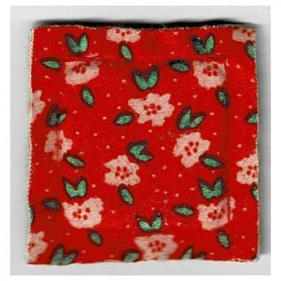 Scala Cloth Pillow Small with Light Salmon Flowers and Green Leaves Pattern