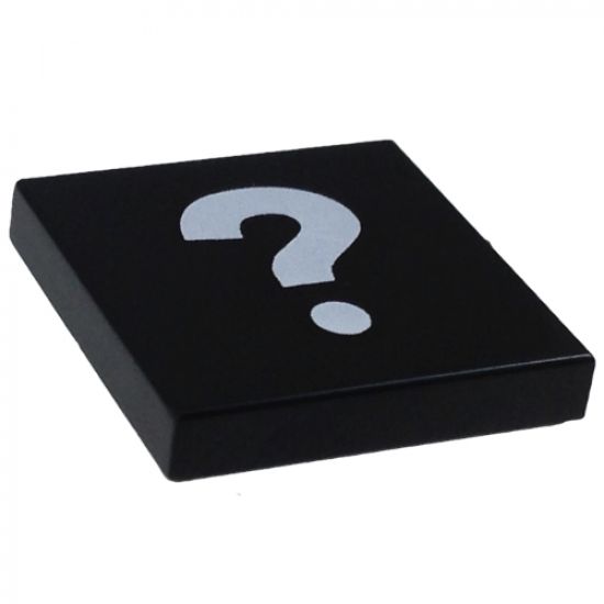 Tile 2 x 2 with White Question Mark Pattern