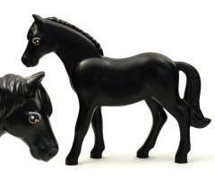 Horse, Belville with Large Round Eyes with Light Gray Top and Dark Orange Bottom Eyelids, Large Glints and Eyelashes Pattern