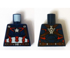Torso Armor with Silver Star on Chest and Red, White and Reddish Brown Harness Pattern