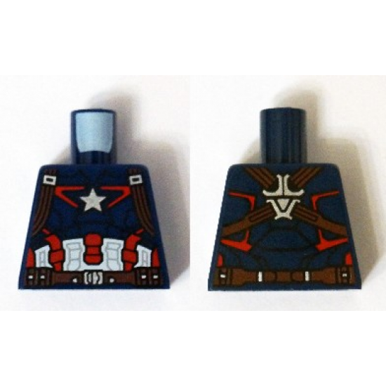 Torso Armor with Silver Star on Chest and Red, White and Reddish Brown Harness Pattern