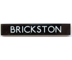Tile 1 x 6 with 'BRICKSTON' on Black Background Pattern (Sticker) - Set 10258