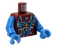 Torso Ninjago Female Dark Blue and Dark Azure Electric Phoenix and Yellow Ninjago Logogram 'Water' Pattern / Dark Azure Arms / Dark Azure Hands