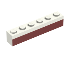 Brick 1 x 6 with Dark Red Bottom Stripe Pattern - Set 611-2