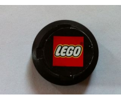 Sports Hockey Puck, Large with Lego Logo Pattern (Sticker) - Sets 3540 / 3541 / 3542 / 3543 / 3544 / 3545
