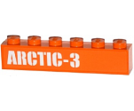 Brick 1 x 6 with White 'ARCTIC-3' Pattern on Left (Sticker) - Set 60035