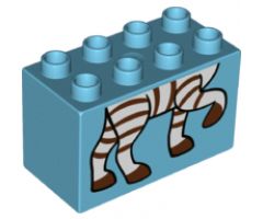 Duplo, Brick 2 x 4 x 2 with Zebra Feet Pattern