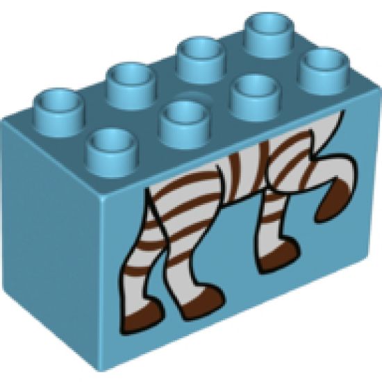 Duplo, Brick 2 x 4 x 2 with Zebra Feet Pattern