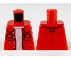 Torso Shirt with Collar and Pockets, White T-Shirt Pattern