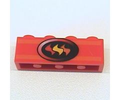 Brick 1 x 4 with Fire Logo Pattern