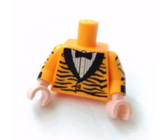 Torso Tuxedo Jacket with Tiger Stripes Pattern / Bright Light Orange Arms with Tiger Stripes Pattern / Light Nougat Hands