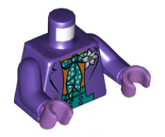 Torso Batman Suit with Flower, Orange Shirt, Dark Turquoise Vest and Tie with White Dots Pattern (Joker) / Dark Purple Arms / Medium Lavender Hands