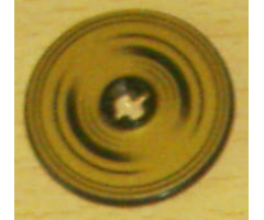 Technic, Disk 3 x 3 with Black Half Circle Rings on Gold Background Pattern (Sticker) - Set 8007