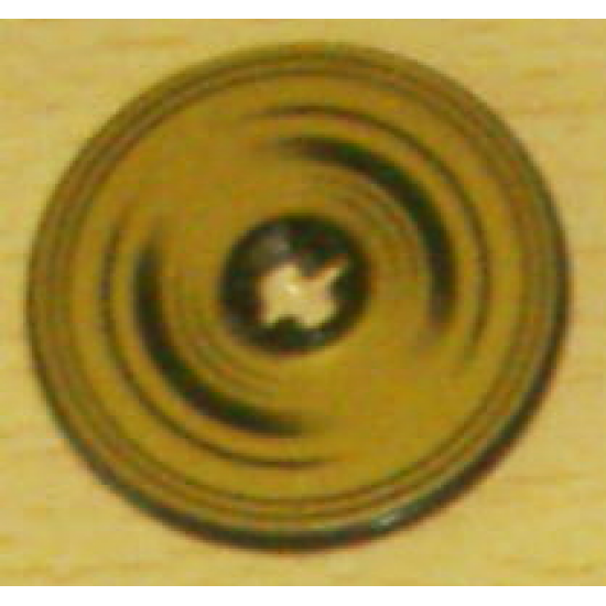 Technic, Disk 3 x 3 with Black Half Circle Rings on Gold Background Pattern (Sticker) - Set 8007