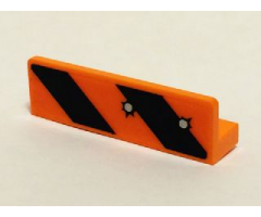 Panel 1 x 4 x 1 with Black and Orange Danger Stripes and 2 Bullet Holes Pattern (Sticker) - Set 6864