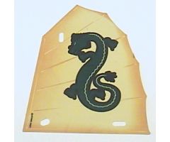 Cloth Sail Junk with Green Oriental Dragon Pattern (Set 7416)