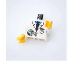 Torso Space Port Logo Lab Coat, Tie and Pocket Pattern / White Arms / Yellow Hands