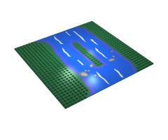 Baseplate 32 x 32 Island with River Pattern