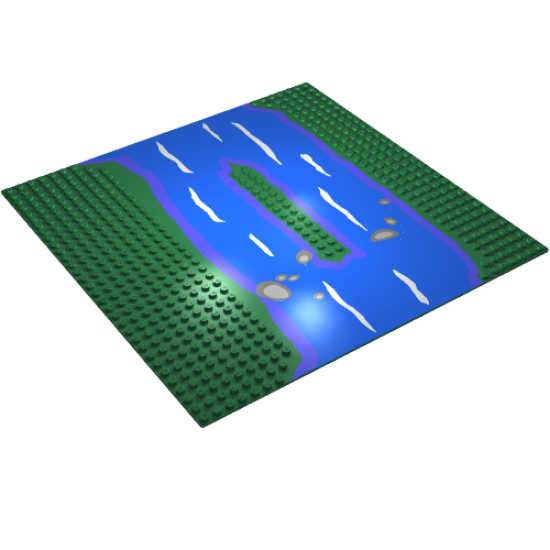 Baseplate 32 x 32 Island with River Pattern