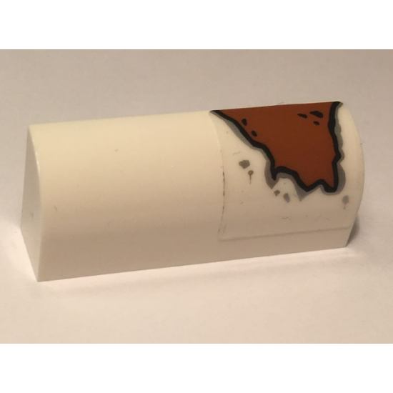 Slope, Curved 1 x 4 x 1 1/3 with Rust Large Pattern (Sticker) - Set 10274