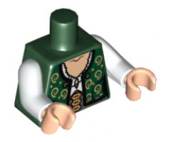 Torso PotC Female Vest with Gold Spirals over White Lace Blouse Pattern / White Arms / Light Nougat Hands