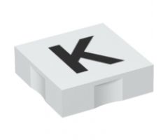 Duplo, Tile 2 x 2 with Black Capital Letter K Pattern