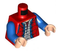 Torso Down Vest with Plaid Shirt and Blue Denim Jacket Pattern (Marty McFly) / Blue Arms / Light Nougat Hands