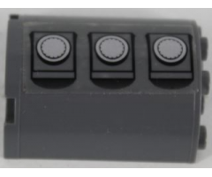 Cylinder Half 2 x 4 x 4 with 3 Gas Tank Hatches Pattern Model Left Side (Sticker) - Set 7683