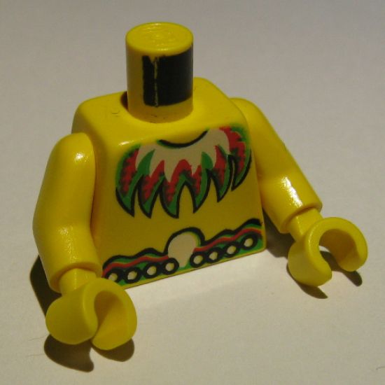 Torso Pirate Islanders with Feather Necklace Pattern / Yellow Arms / Yellow Hands