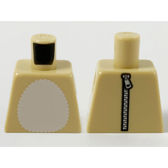 Torso White Furry Chest and Silver Zipper on Back Pattern
