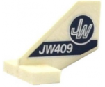 Tail Shuttle, Small with 'JW' in Dark Blue and Silver Circle and 'JW409' Pattern on Both Sides (Stickers) - Set 75919