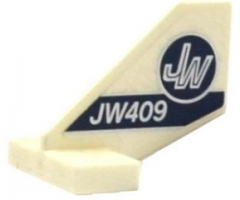 Tail Shuttle, Small with 'JW' in Dark Blue and Silver Circle and 'JW409' Pattern on Both Sides (Stickers) - Set 75919