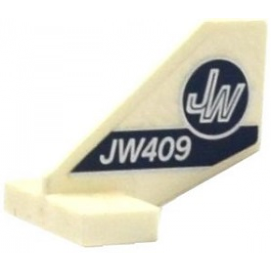 Tail Shuttle, Small with 'JW' in Dark Blue and Silver Circle and 'JW409' Pattern on Both Sides (Stickers) - Set 75919