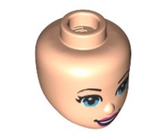 Mini Doll, Head Friends with Black Arched Eyebrows, Bright Light Blue Eyes, Dark Pink Lips and Open Mouth Smile Pattern