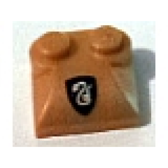 Slope, Curved 2 x 2 x 2/3 with Two Studs and Curved Sides with Slytherin Pattern (Sticker) - Set 5378