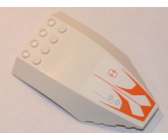 Windscreen 10 x 6 x 2 Curved with Orange Pattern (Sticker) - Set 7649