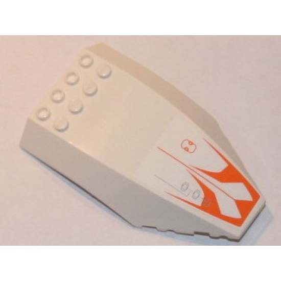 Windscreen 10 x 6 x 2 Curved with Orange Pattern (Sticker) - Set 7649