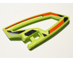 Technic, Panel RC Car Panel Flexible Right with Red and Black Stripes on Lime Background Pattern (Stickers) - Set 8675