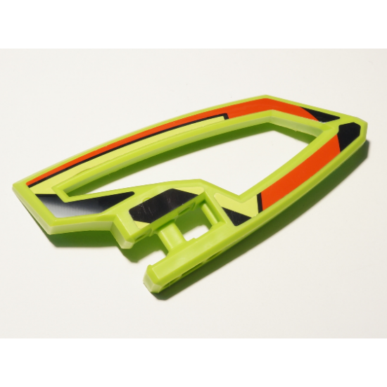 Technic, Panel RC Car Panel Flexible Right with Red and Black Stripes on Lime Background Pattern (Stickers) - Set 8675