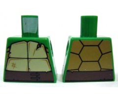 Torso Turtle Shell with Crack and Dark Brown Horizontal Belt Pattern