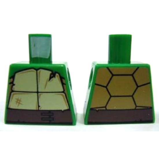 Torso Turtle Shell with Crack and Dark Brown Horizontal Belt Pattern