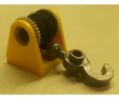 String Reel / Winch 2 x 2 Complete with Light Bluish Gray Drum with String and Dark Bluish Gray Hook with Tow Ball