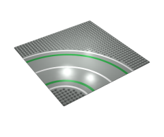 Baseplate, Road 32 x 32 7-Stud Curve with Road Pattern