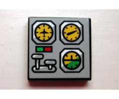 Tile 2 x 2 with Avionics Helicopter Controls Pattern (Sticker) - Set 8425