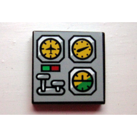 Tile 2 x 2 with Avionics Helicopter Controls Pattern (Sticker) - Set 8425