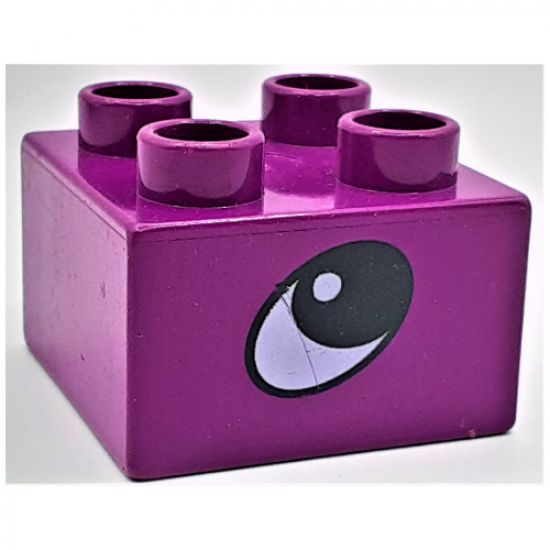 Duplo, Brick 2 x 2 with Eye, Rhino's Pattern on Two Sides