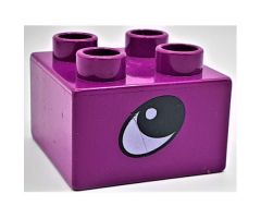 Duplo, Brick 2 x 2 with Eye, Rhino's Pattern on Two Sides