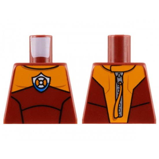Torso Coast Guard Wetsuit with Orange Panel and Coast Guard Logo and Zipper on Back Pattern